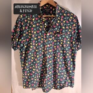 ABERCROMBIE & FITCH Cotton Mens Button Shirt Size Large Summer Fruit